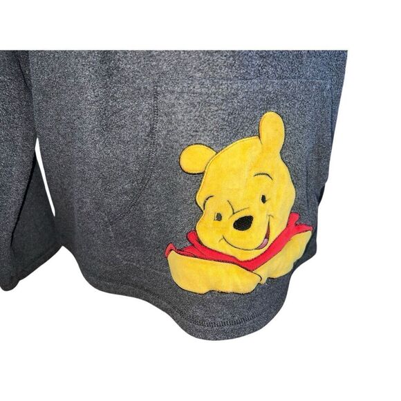 DISNEY Fleeced Hoodie Winnie The Pooh Zip Cute Vintage Grey Women’s XL - Picture 3 of 8
